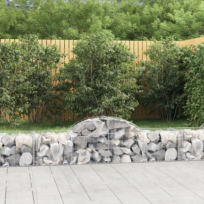 Gabionen mit Hochbogen 13 Stk. 200x50x40/60 cm Verzinktes Eisen - Pazzar.ch