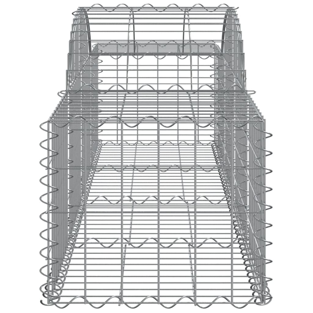 Gabionen mit Hochbogen 14 Stk. 200x50x40/60 cm Verzinktes Eisen - Pazzar.ch