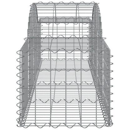 Gabionen mit Hochbogen 14 Stk. 200x50x40/60 cm Verzinktes Eisen - Pazzar.ch