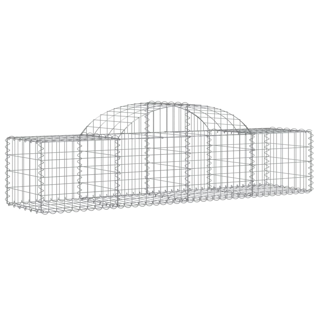Gabionen mit Hochbogen 15 Stk. 200x50x40/60 cm Verzinktes Eisen