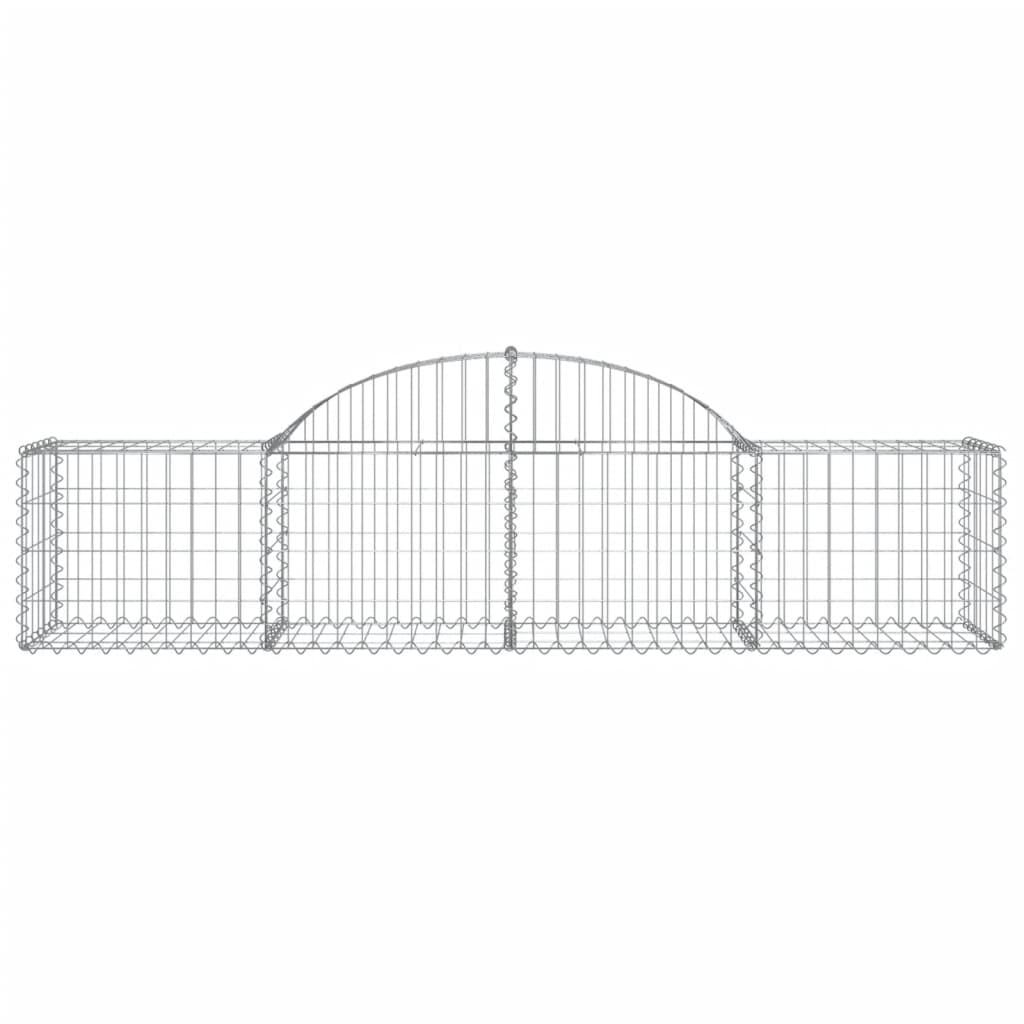 Gabionen mit Hochbogen 15 Stk. 200x50x40/60 cm Verzinktes Eisen - Pazzar.ch