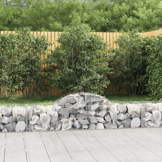 Gabionen mit Hochbogen 15 Stk. 200x50x40/60 cm Verzinktes Eisen - Pazzar.ch