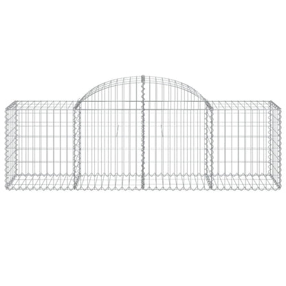 Gabionen mit Hochbogen 2 Stk. 200x50x60/80 cm Verzinktes Eisen - Pazzar.ch