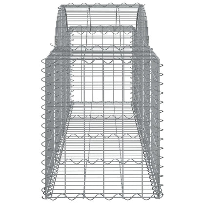 Gabionen mit Hochbogen 2 Stk. 200x50x60/80 cm Verzinktes Eisen - Pazzar.ch