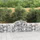 Gabionen mit Hochbogen 2 Stk. 200x50x60/80 cm Verzinktes Eisen