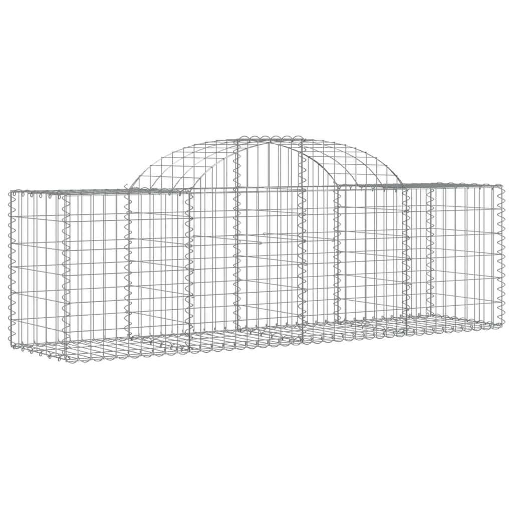 Gabionen mit Hochbogen 3 Stk. 200x50x60/80 cm Verzinktes Eisen - Pazzar.ch