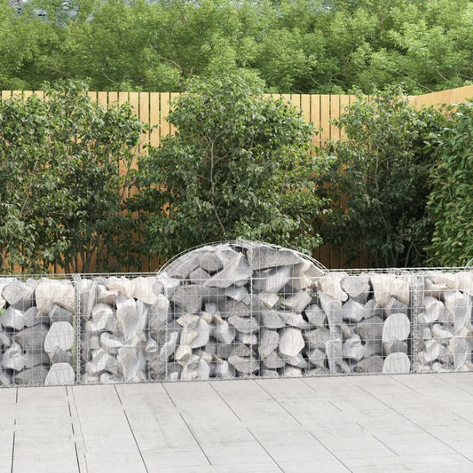 Gabionen mit Hochbogen 6 Stk. 200x50x60/80 cm Verzinktes Eisen - Pazzar.ch