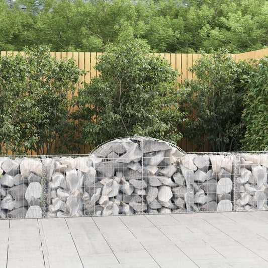 Gabionen mit Hochbogen 14 Stk. 200x50x60/80 cm Verzinktes Eisen - Pazzar.ch