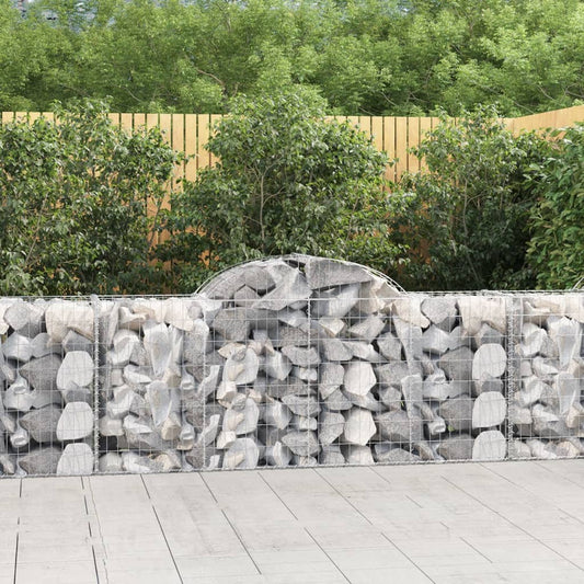 Gabionen mit Hochbogen 6 Stk. 200x50x80/100 cm Verzinktes Eisen - Pazzar.ch
