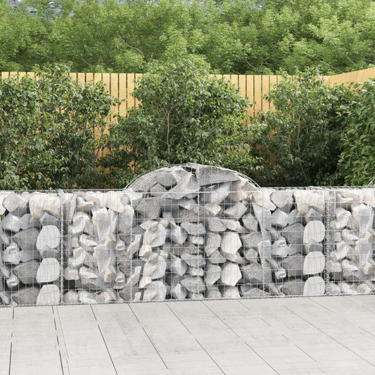 Gabionen mit Hochbogen 8 Stk. 200x50x80/100 cm Verzinktes Eisen - Pazzar.ch