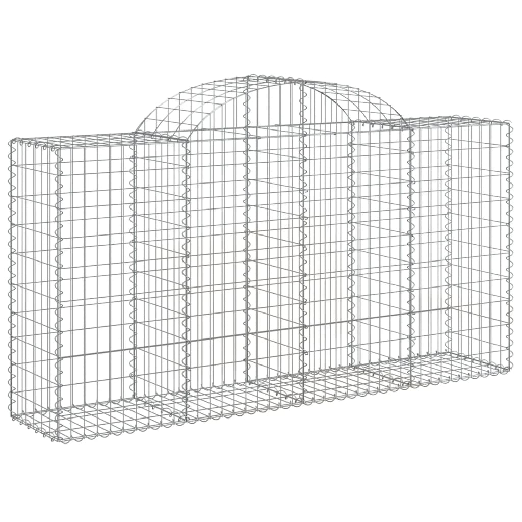 Gabionen mit Hochbogen 10 Stk 200x50x100/120cm Verzinktes Eisen - Pazzar.ch