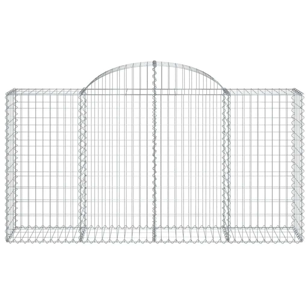 Gabionen mit Hochbogen 11 Stk 200x50x100/120cm Verzinktes Eisen