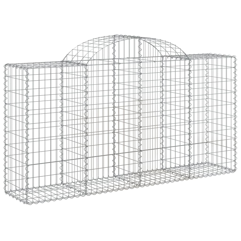 Gabionen mit Hochbogen 12 Stk 200x50x100/120cm Verzinktes Eisen