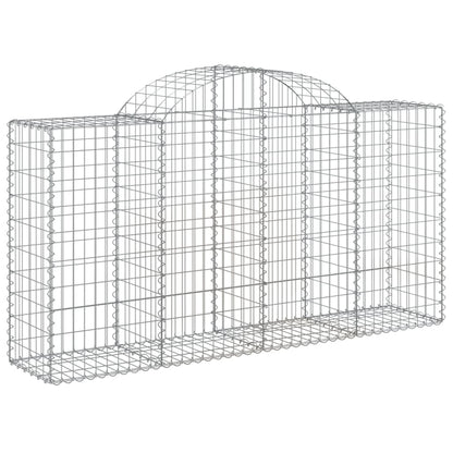 Gabionen mit Hochbogen 12 Stk 200x50x100/120cm Verzinktes Eisen - Pazzar.ch