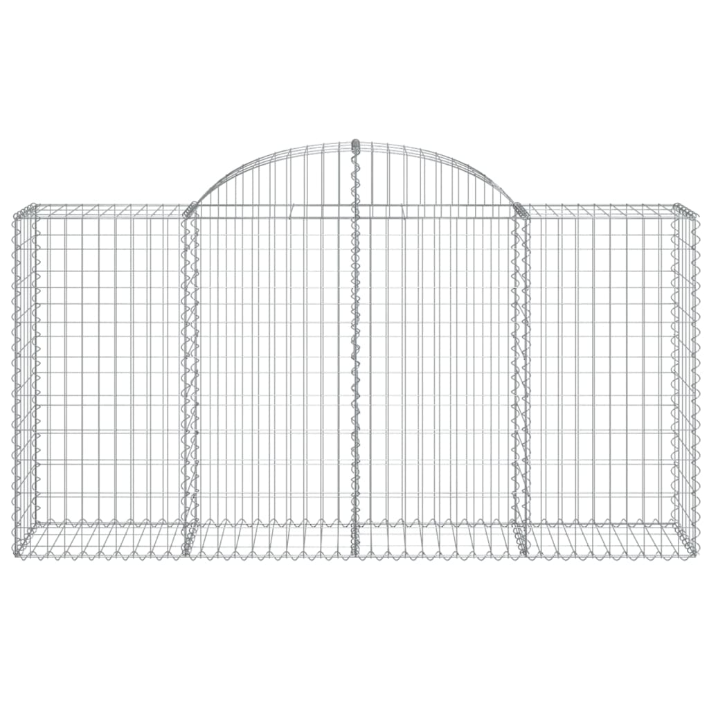 Gabionen mit Hochbogen 12 Stk 200x50x100/120cm Verzinktes Eisen - Pazzar.ch