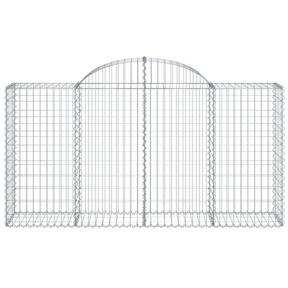 Gabionen mit Hochbogen 12 Stk 200x50x100/120cm Verzinktes Eisen - Pazzar.ch