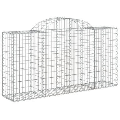 Gabionen mit Hochbogen 14 Stk 200x50x100/120cm Verzinktes Eisen - Pazzar.ch