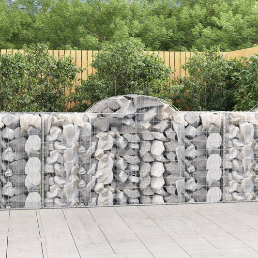 Gabionen mit Hochbogen 20 Stk 200x50x100/120cm Verzinktes Eisen - Pazzar.ch