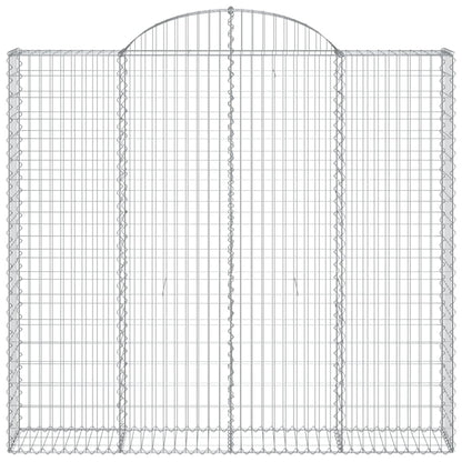 Gabionen mit Hochbogen 2 Stk. 200x50x180/200cm Verzinktes Eisen - Pazzar.ch