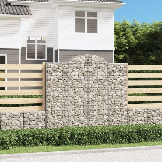 Gabionen mit Hochbogen 2 Stk. 200x50x180/200cm Verzinktes Eisen - Pazzar.ch