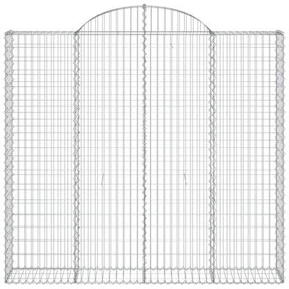 Gabionen mit Hochbogen 4 Stk. 200x50x180/200cm Verzinktes Eisen - Pazzar.ch