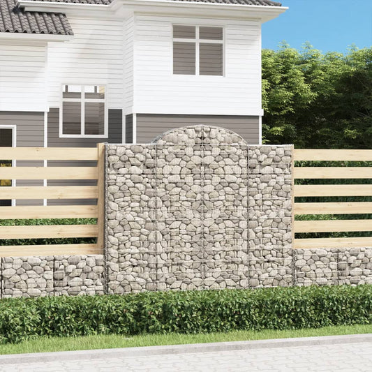Gabionen mit Hochbogen 5 Stk. 200x50x180/200cm Verzinktes Eisen - Pazzar.ch