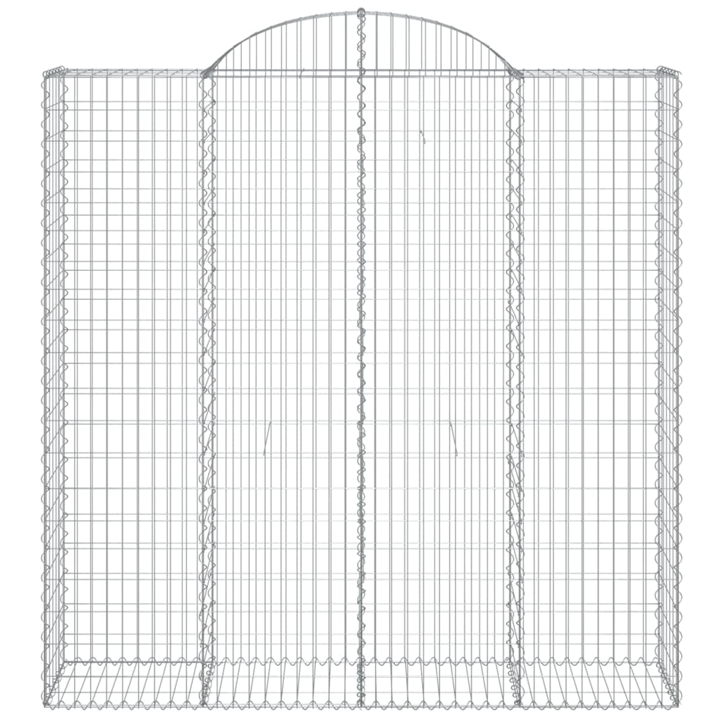 Gabionen mit Hochbogen 3 Stk. 200x50x200/220cm Verzinktes Eisen