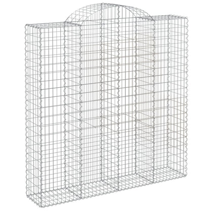 Gabionen mit Hochbogen 7 Stk. 200x50x200/220cm Verzinktes Eisen - Pazzar.ch