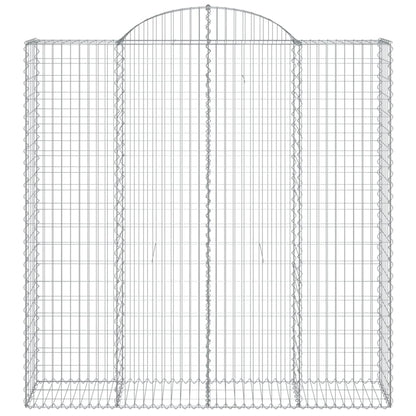 Gabionen mit Hochbogen 7 Stk. 200x50x200/220cm Verzinktes Eisen - Pazzar.ch