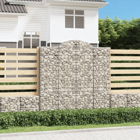 Gabionen mit Hochbogen 8 Stk. 200x50x200/220cm Verzinktes Eisen - Pazzar.ch