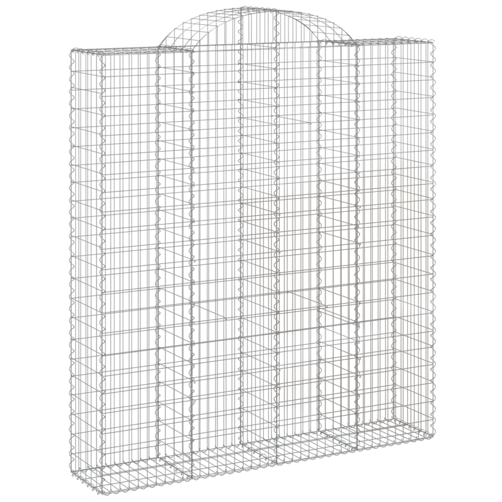 Gabionen mit Hochbogen 4 Stk. 200x50x220/240cm Verzinktes Eisen - Pazzar.ch
