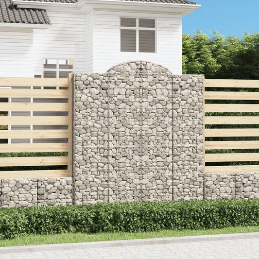 Gabionen mit Hochbogen 4 Stk. 200x50x220/240cm Verzinktes Eisen - Pazzar.ch