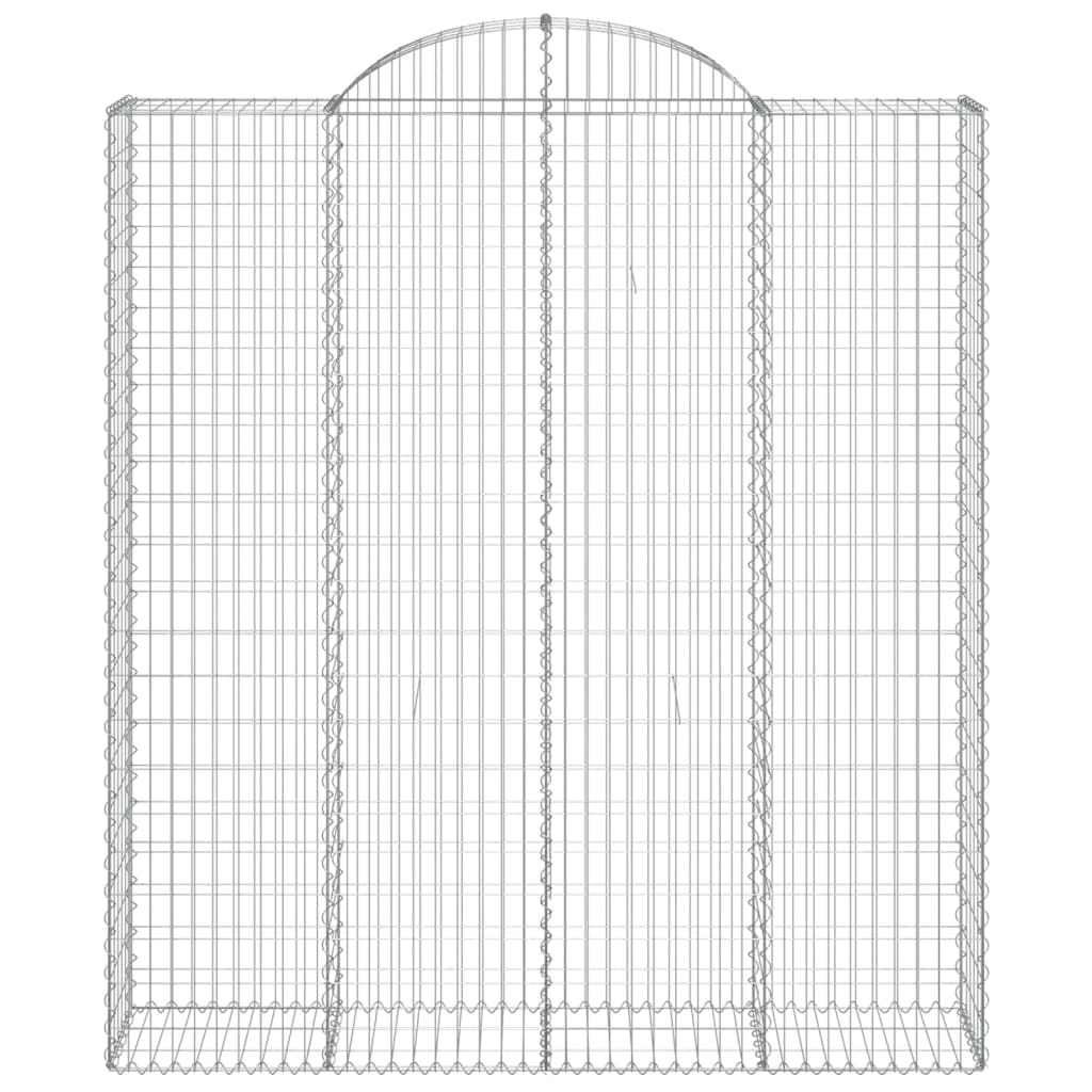 Gabionen mit Hochbogen 6 Stk. 200x50x220/240cm Verzinktes Eisen