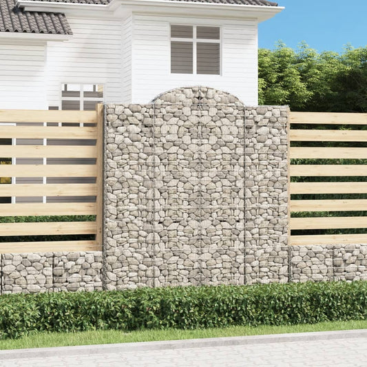 Gabionen mit Hochbogen 6 Stk. 200x50x220/240cm Verzinktes Eisen - Pazzar.ch