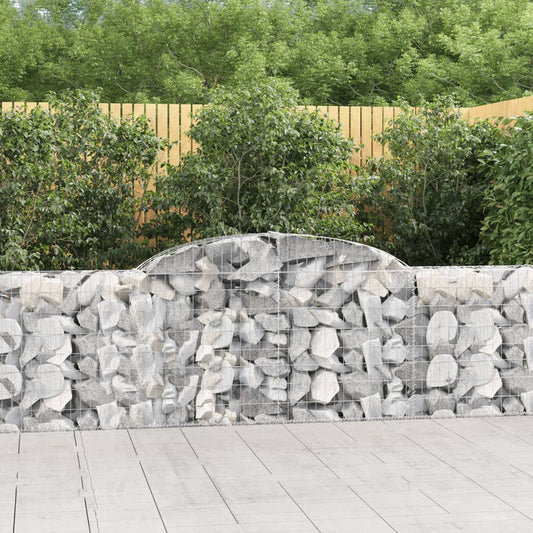 Gabionen mit Hochbogen 5 Stk. 300x30x80/100 cm Verzinktes Eisen - Pazzar.ch