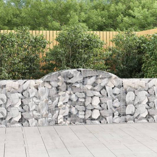 Gabionen mit Hochbogen 6 Stk. 300x30x80/100 cm Verzinktes Eisen - Pazzar.ch