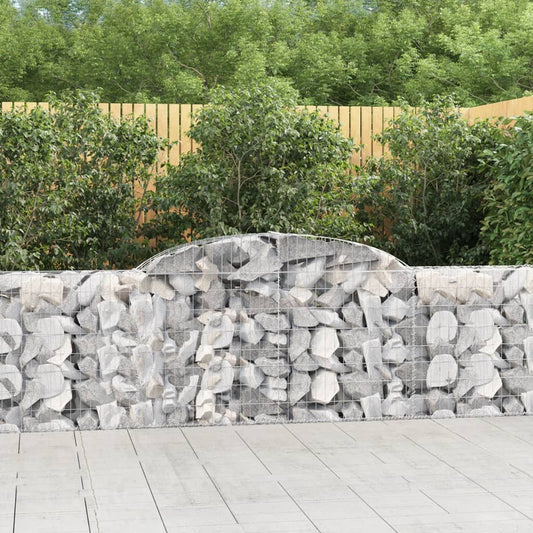 Gabionen mit Hochbogen 9 Stk. 300x30x80/100 cm Verzinktes Eisen - Pazzar.ch
