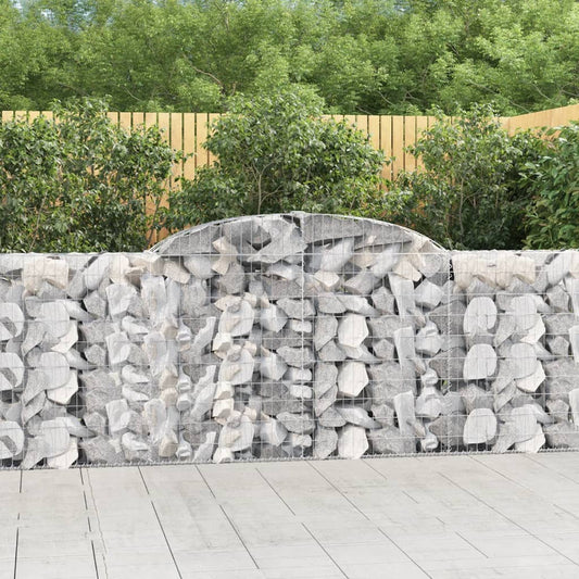 Gabionen mit Hochbogen 15 Stk 300x30x100/120cm Verzinktes Eisen - Pazzar.ch