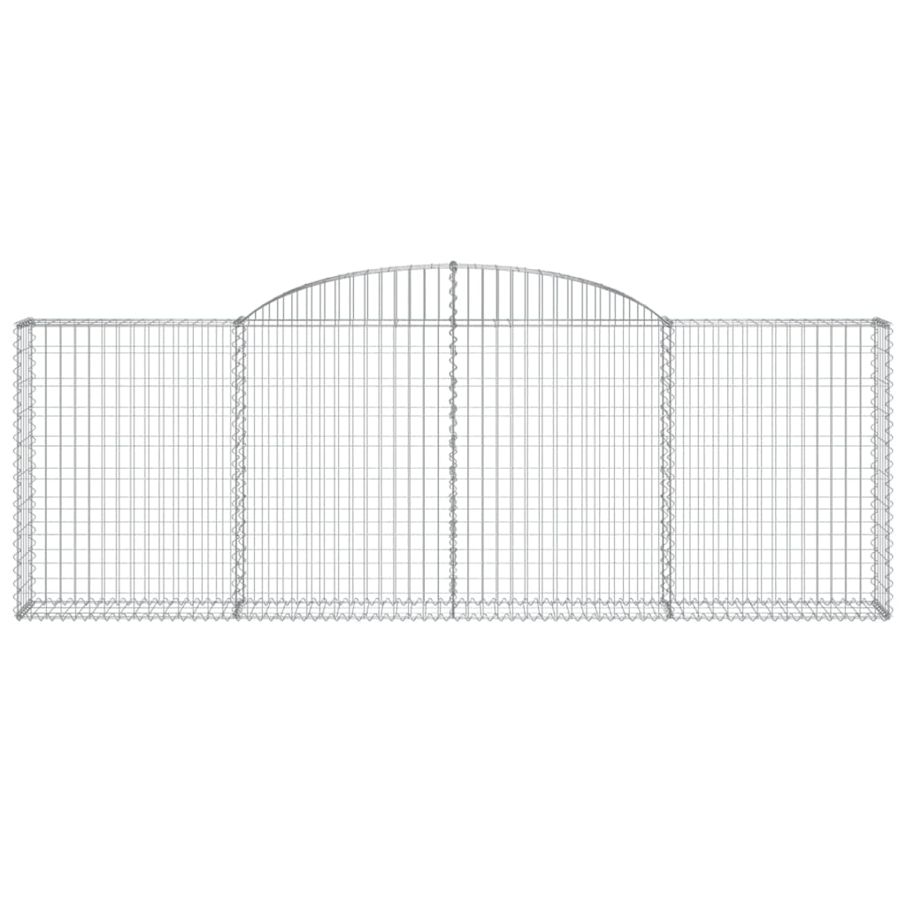 Gabionen mit Hochbogen 17 Stk 300x30x100/120cm Verzinktes Eisen