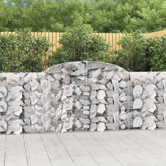 Gabionen mit Hochbogen 17 Stk 300x30x100/120cm Verzinktes Eisen - Pazzar.ch