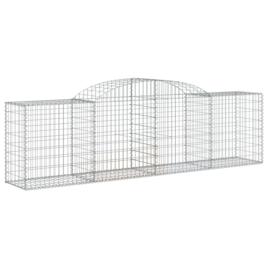 Gabionen mit Hochbogen 11 Stk. 300x50x80/100cm Verzinktes Eisen