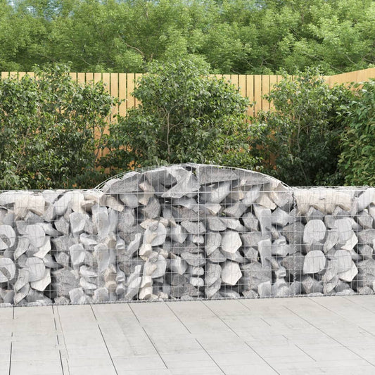 Gabionen mit Hochbogen 11 Stk. 300x50x80/100cm Verzinktes Eisen - Pazzar.ch
