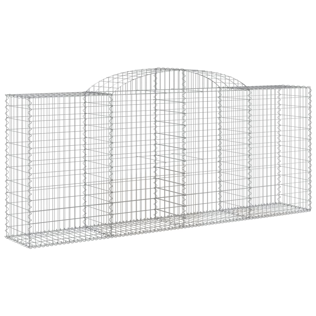Gabionen mit Hochbogen 2 Stk. 300x50x120/140cm Verzinktes Eisen
