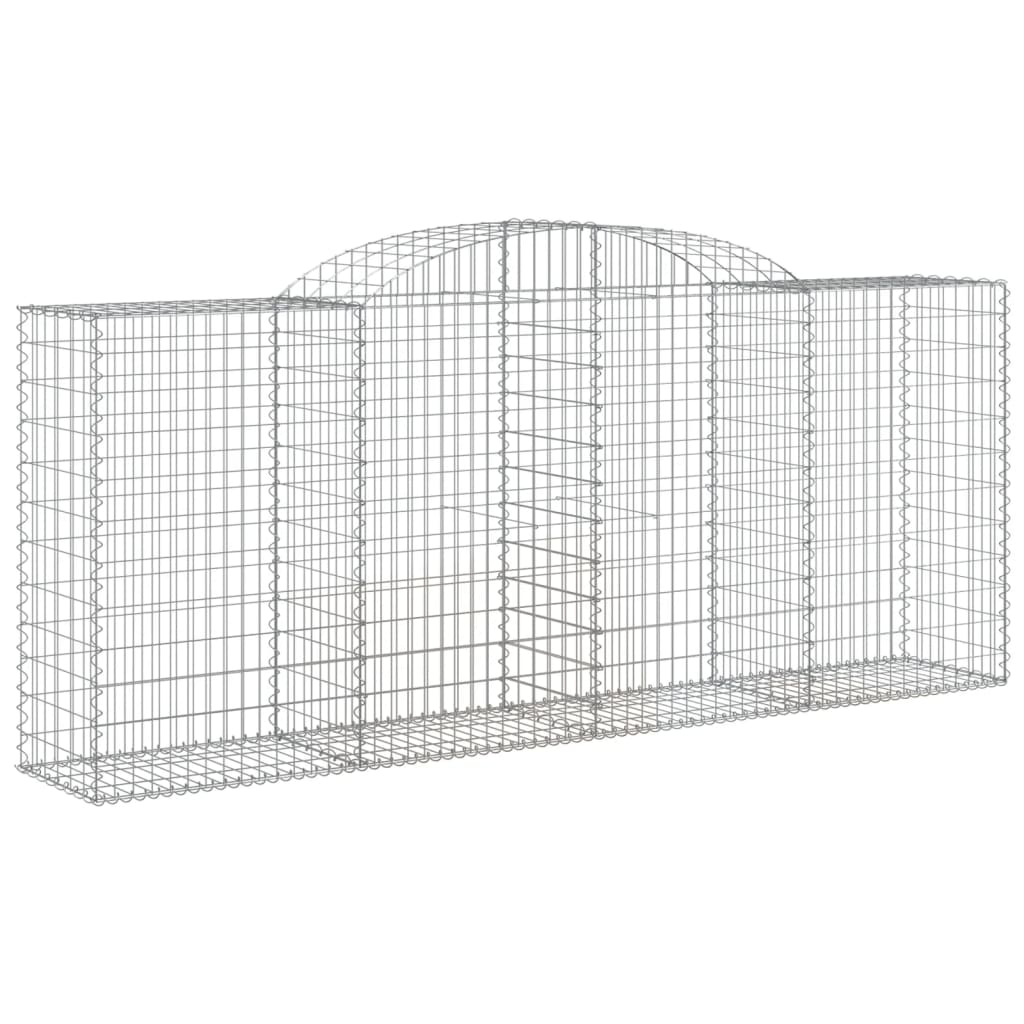 Gabionen mit Hochbogen 17 Stk 300x50x120/140cm Verzinktes Eisen - Pazzar.ch