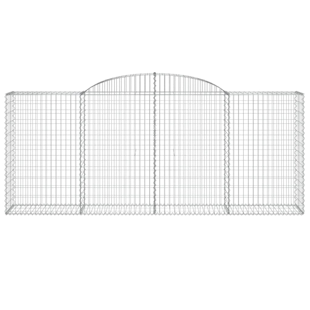 Gabionen mit Hochbogen 17 Stk 300x50x120/140cm Verzinktes Eisen - Pazzar.ch