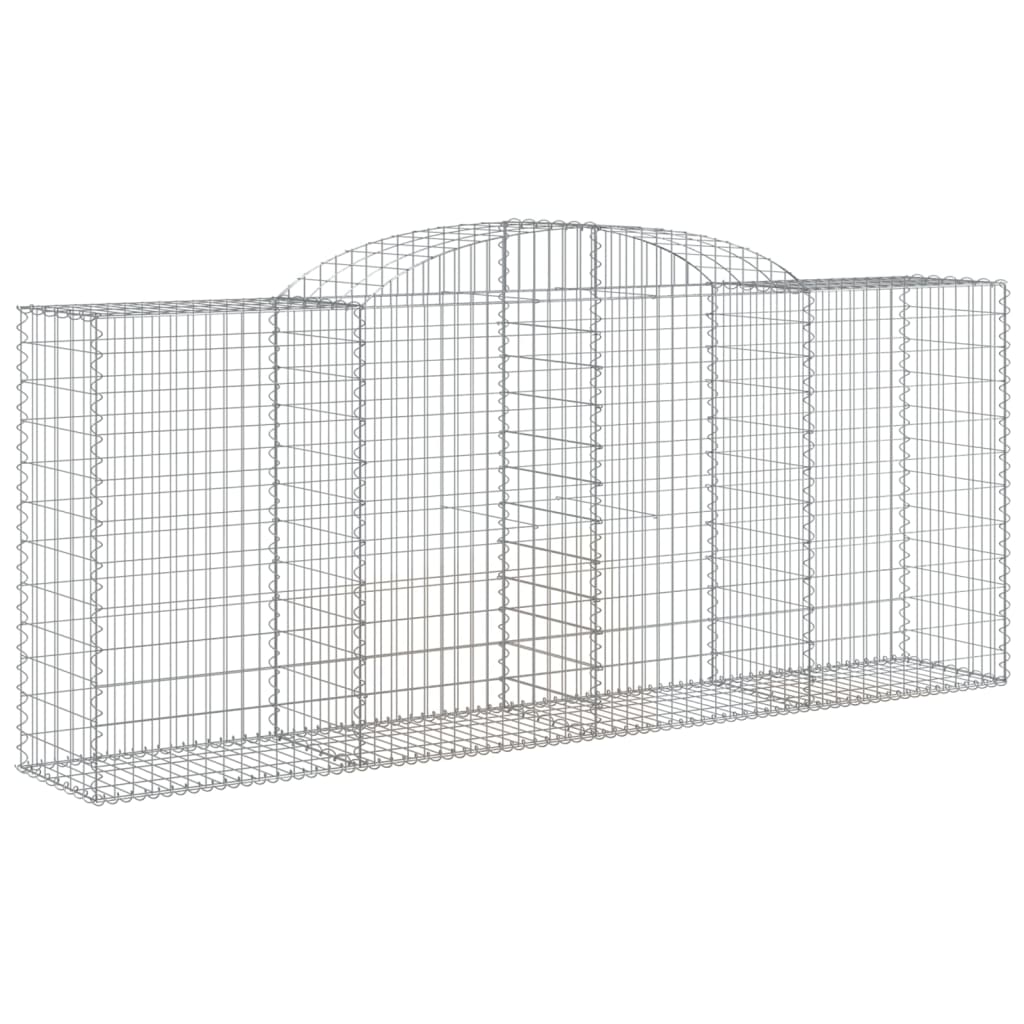 Gabionen mit Hochbogen 25 Stk 300x50x120/140cm Verzinktes Eisen