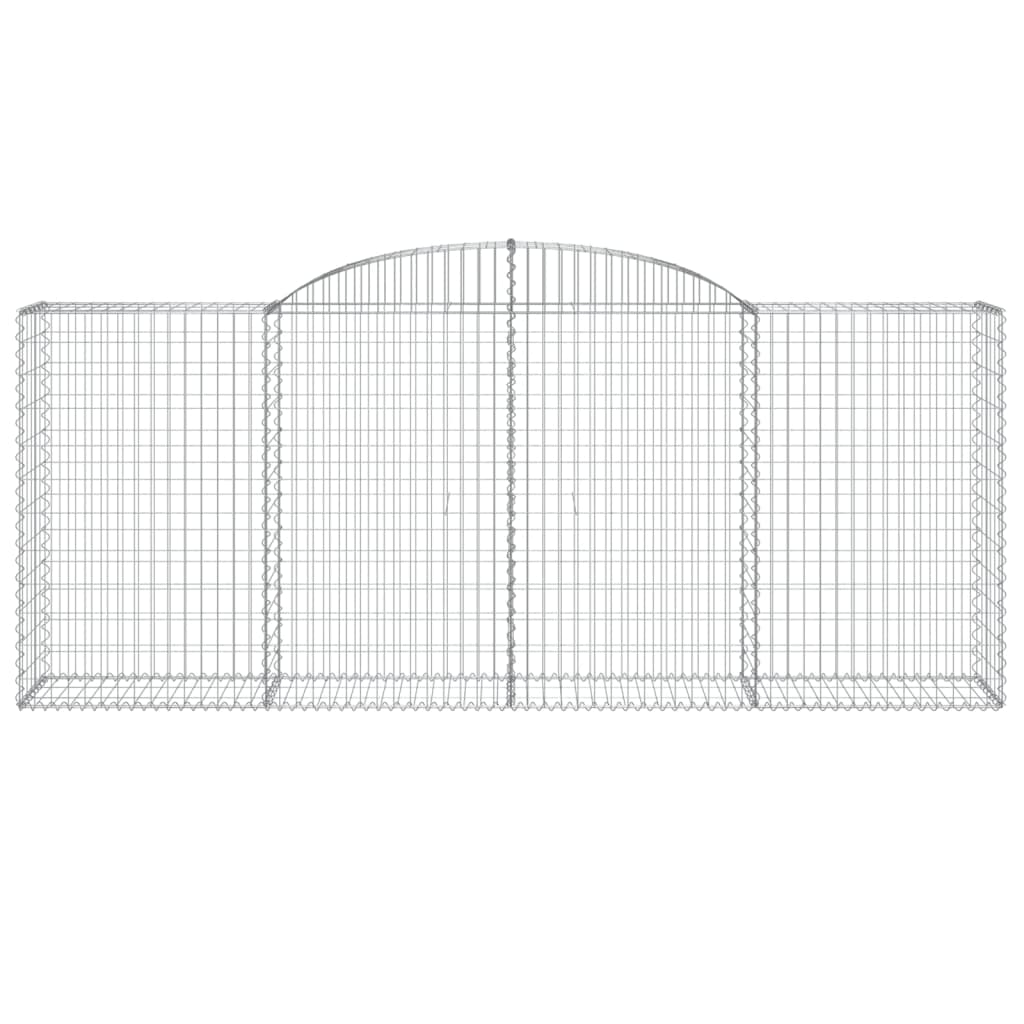 Gabionen mit Hochbogen 25 Stk 300x50x120/140cm Verzinktes Eisen