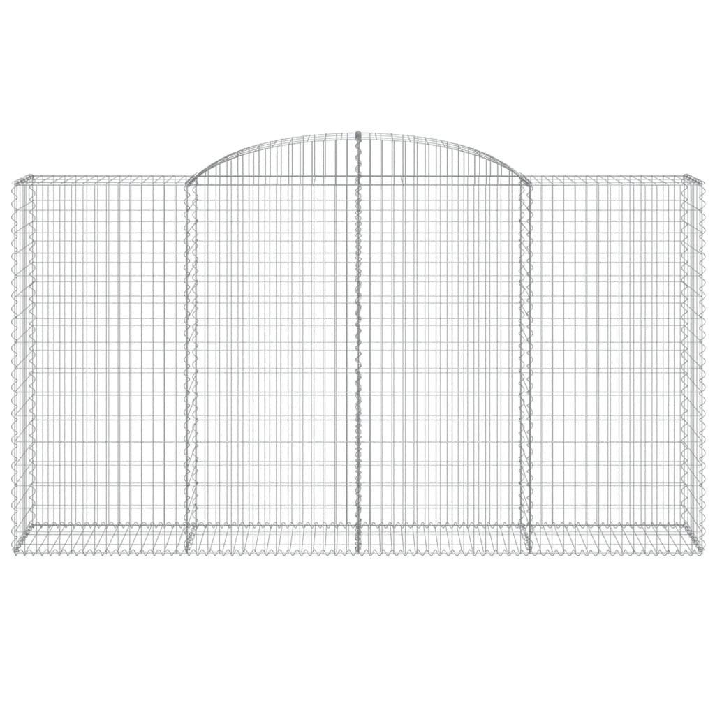 Gabionen mit Hochbogen 4 Stk. 300x50x160/180cm Verzinktes Eisen - Pazzar.ch