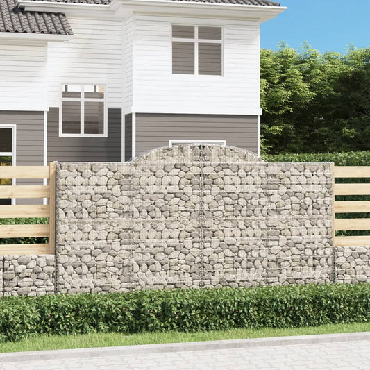 Gabionen mit Hochbogen 4 Stk. 300x50x160/180cm Verzinktes Eisen - Pazzar.ch