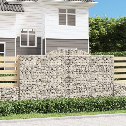 Gabionen mit Hochbogen 7 Stk. 300x50x160/180cm Verzinktes Eisen - Pazzar.ch